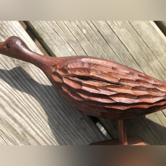 2 Vintage Wood Carvings Birds Sculptures Mahogany / Jamaica Folk Art - Picture 9 of 14